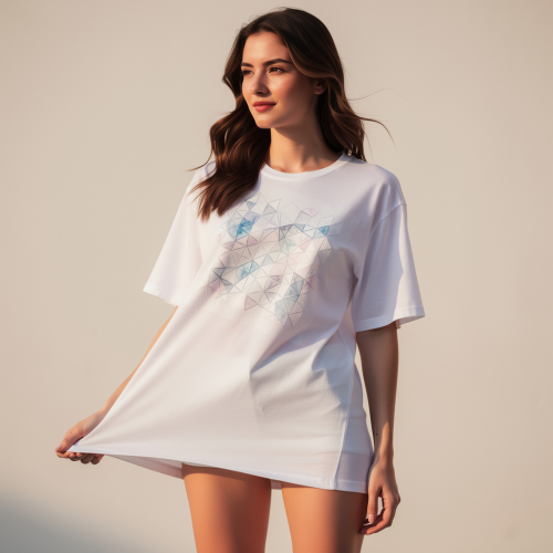 Футболка белая "Чистые Линии" Прозрачная сетка-1 (2026, унисекс, сублимация)